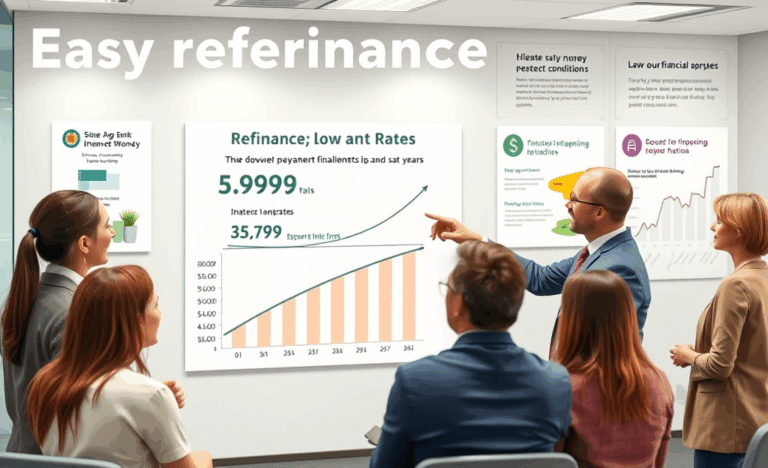 Imagine referitoare la refinanțarea cu dobânzi mici și avantajele financiare ale acesteia.
