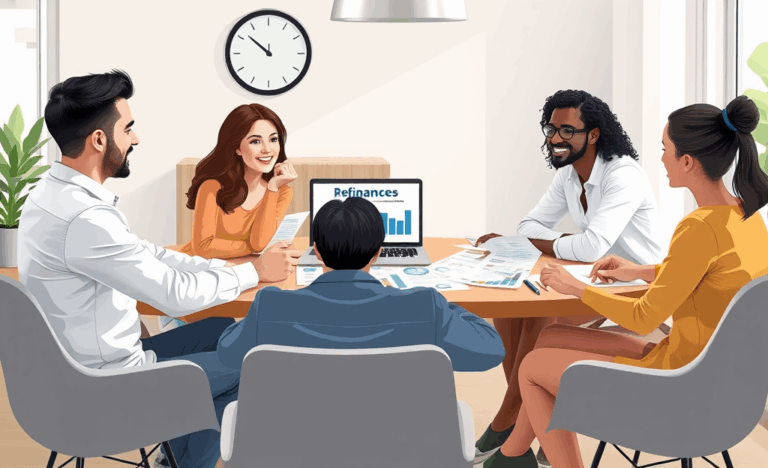 Imagine ce ilustrează procesul de refinanțare a imobilului, subliniind simplitatea și eficiența acestuia.